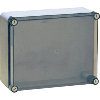 Monteringskasse 240x190x90 mm transparent med hængslet låg
