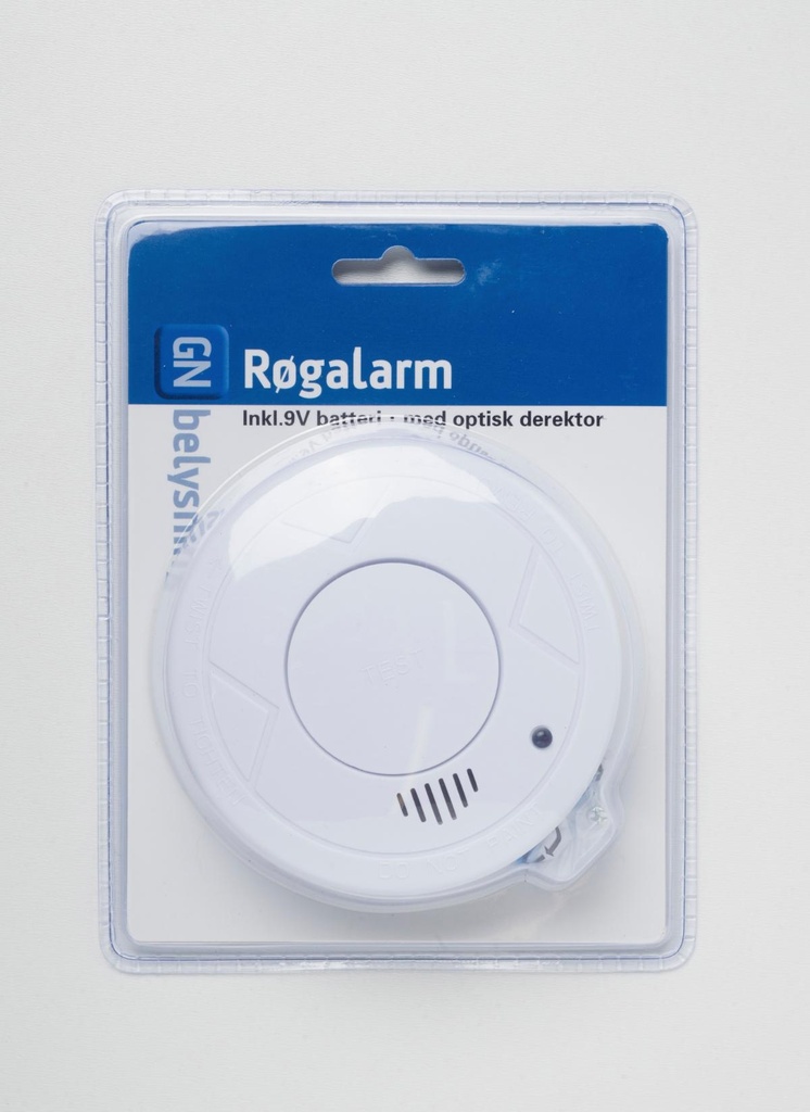 Røgalarm 9V inkl. 9V batteri