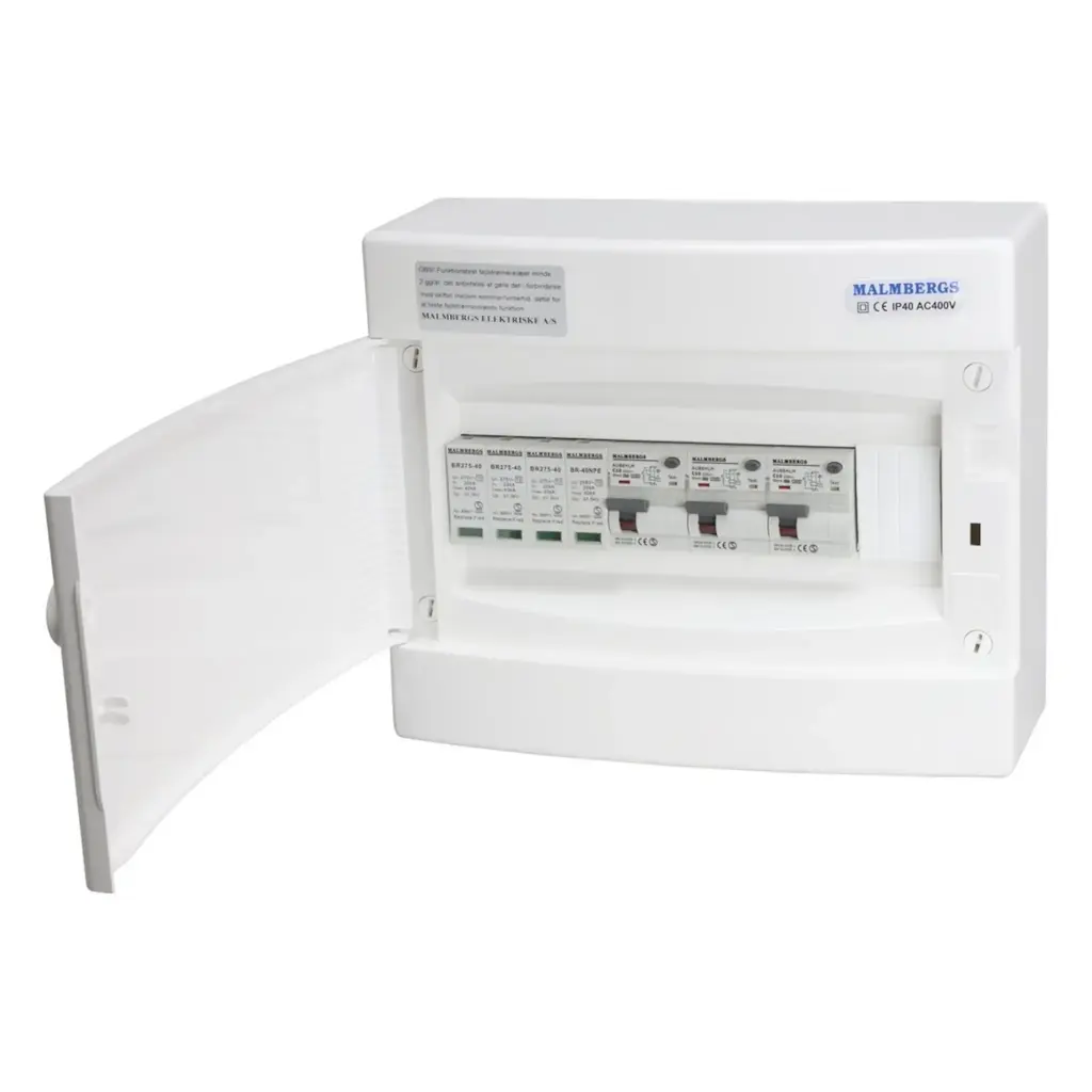 Færdigmonteret gruppetavle - 3xKombi 10A 1P+N + Transient