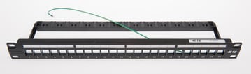 Netconnect Patchpanel 24P UTP/STP sort uden konnektorer 1U