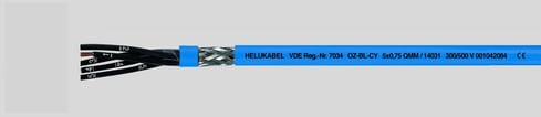 Styrekabel OZ-BL-CY 2x0,75 blå T500