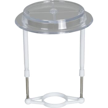 Skærmstativ, hvid plast, Ø40mm, forskydelig 14 - 21 cm