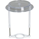 Skærmstativ, hvid plast, Ø40mm, forskydelig 14 - 21 cm