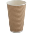 Kaffebæger Gastro pap/PE 16 oz ripple wall 13,4cm Ø9cm 48cl brun