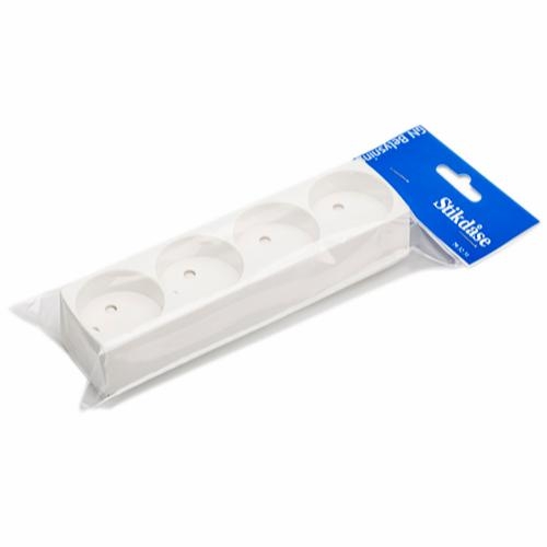 4-stikdåse u/jord hvid