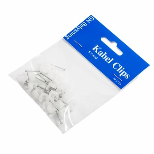 Kabel Clips 5-7 natur 25 stk. rund ledning