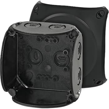 Kvik Forgreningsdåse KF0200B 93x93 mm M20 uden klemmer sort