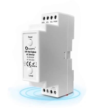 Zigbee dæmper modul til DIN-skinne - Gledopto, Zigbee 3.0, 200W, til indbygning
