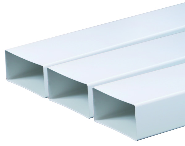 Flad kanalrør 55 x 110 mm L=1,0 m Hvid PVC