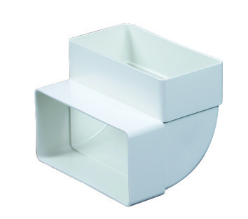 Horisontal bøjning 90° til flad kanal 75x150 mm