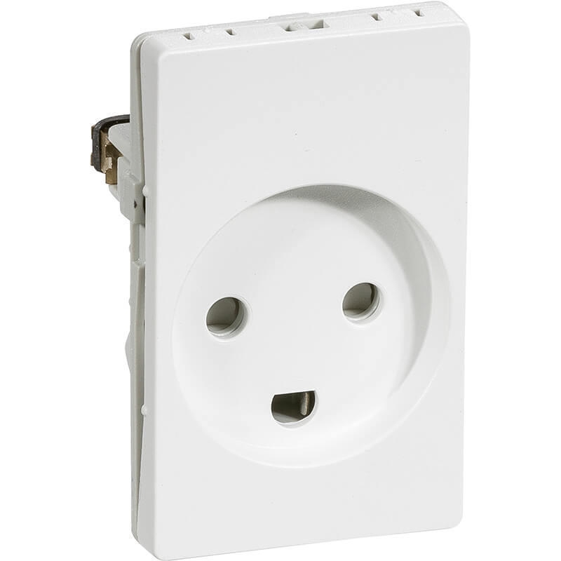 Fuga stikkontakt med jord 1½ modul 2-pol - hvid