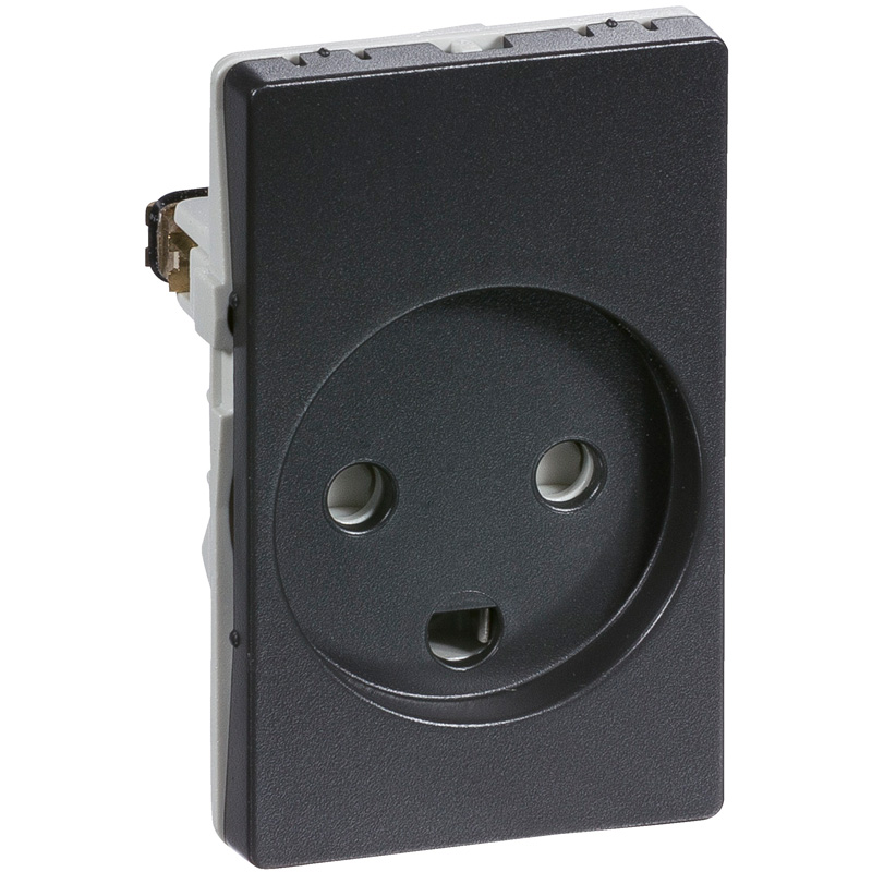 Fuga Stikkontakt 1½modul 2-pol med jord koksgrå