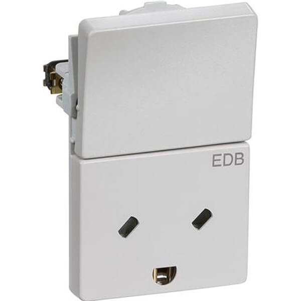 Fuga Stikkontakt EDB 2-pol med jord lysegrå