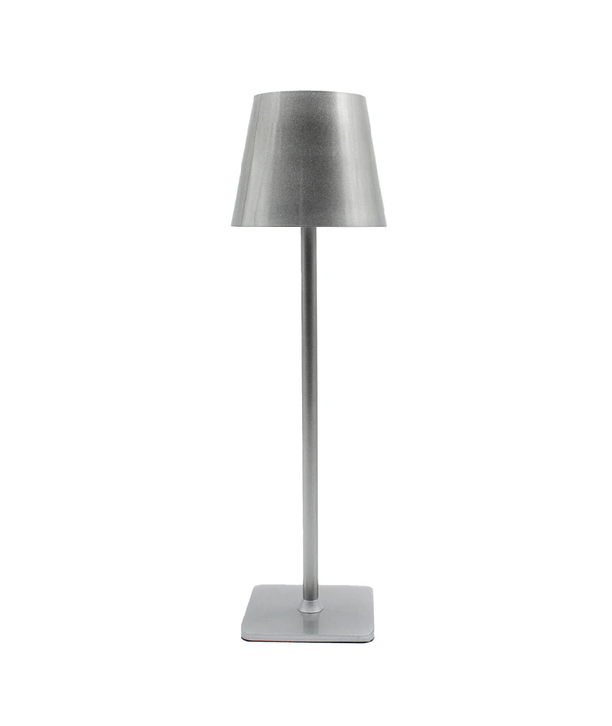 Opladelig LED bordlampe, Sølv, touch dæmpbar