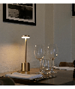 Opladelig LED bordlampe, Guld, touch dæmpbar