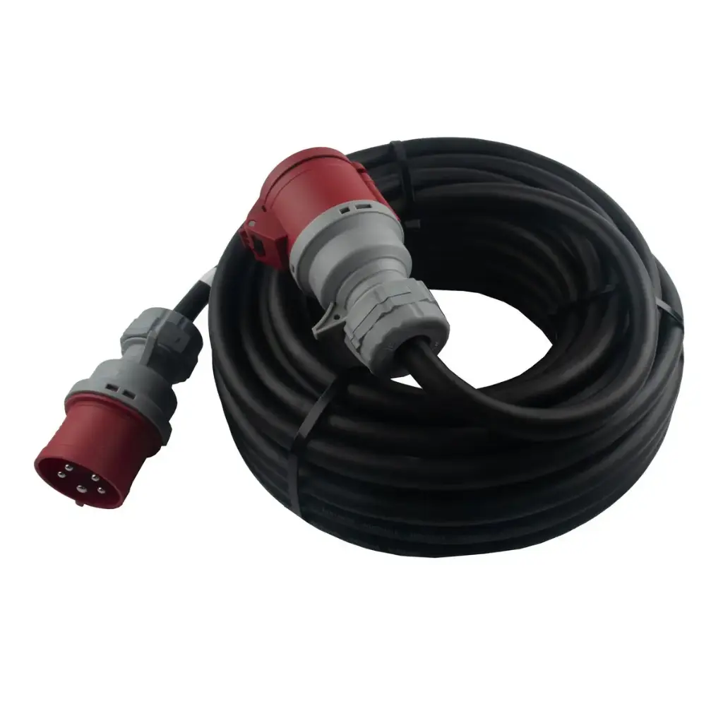 CEE forlængerkabel 50M 5G6mm² 5P 32A m. fasevender