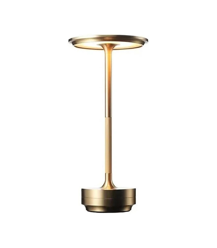 Opladelig LED bordlampe, Guld, touch dæmpbar