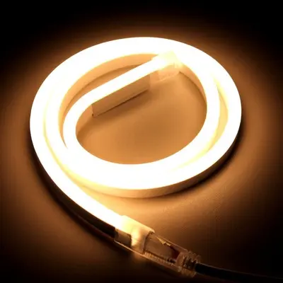 Varm hvid Neon Flex LED Strip - 8W/m, IP67, 230V