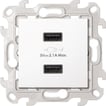Simon 24 Harmonie Dobbelt USB oplader 2.4A Type A hvid