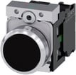 trykknap 22 mm rund metal skinnende sort flad knap momentan kontakt med holder 1NO skrue tilslutning