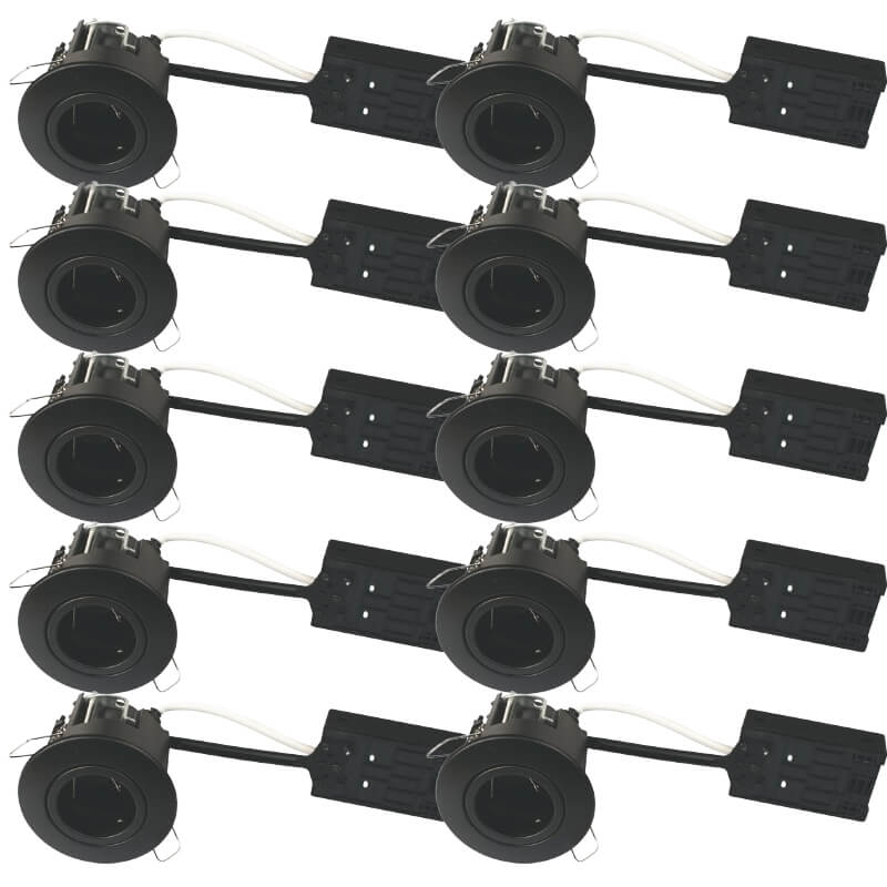 10 stk Indbygningsspot GU10 - mat sort