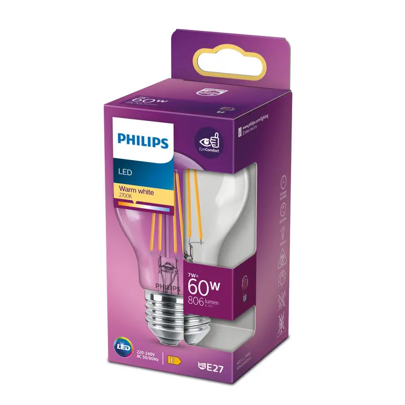 PHILIPS LED 7W (60W) E27 2700K 806lm