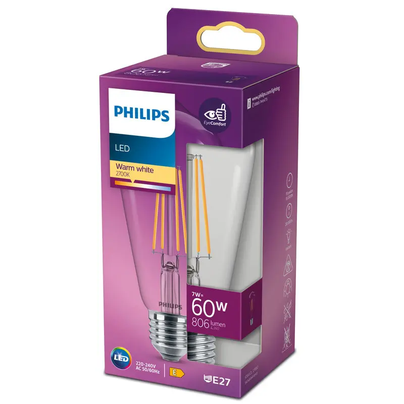 Philips LED 7W (60W) E27 2700K 806lm Nav
