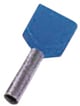 Isoleret dobbelt terminalrør blå 2x2,5mm2 L=10mm