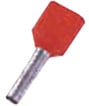 Isoleret dobbelt terminalrør rød 2x10mm2 L=14mm
