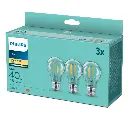 Philips LED 4,3W (40W) E27 2700K 470lm 3-pak