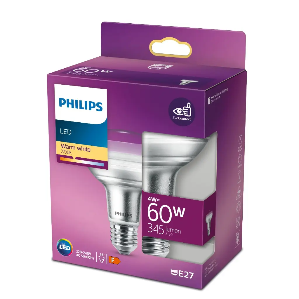 Philips LED 4W (60W) E27 2700K 345lm Spot