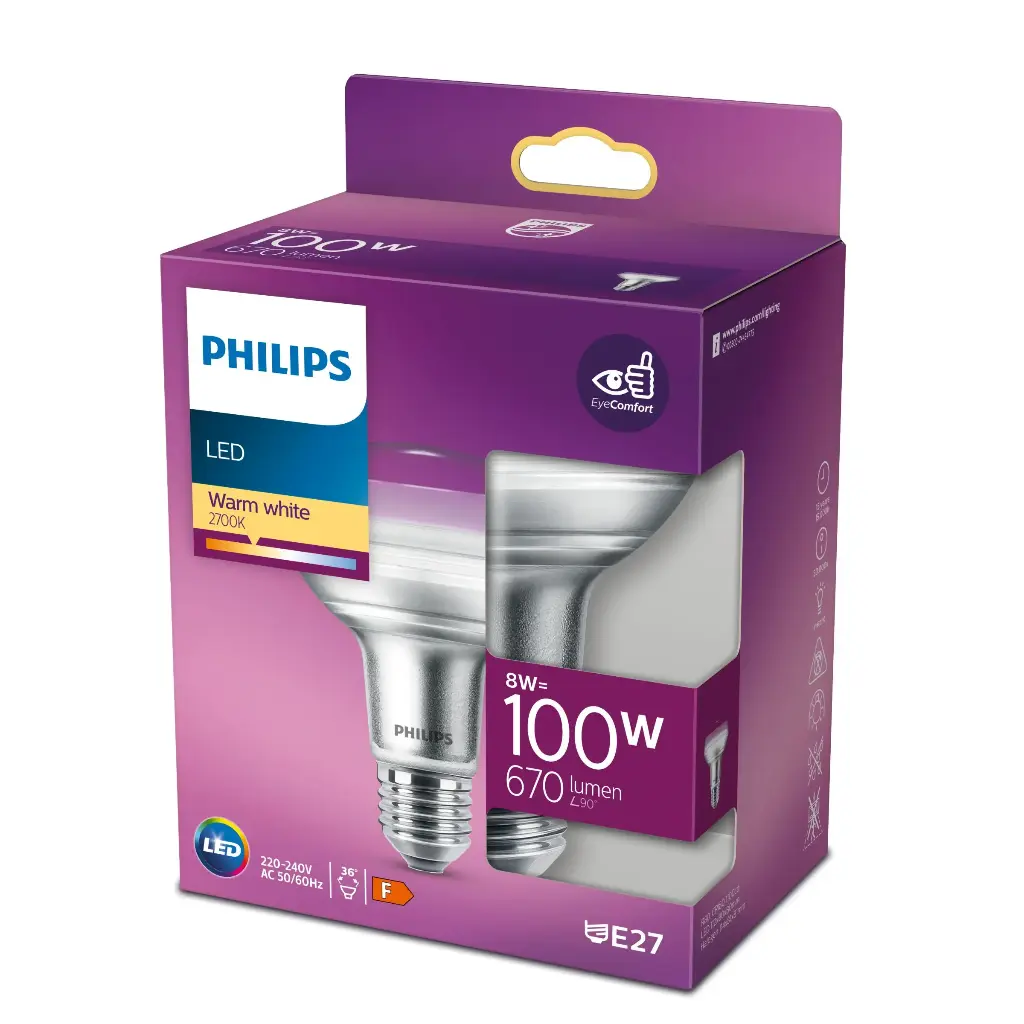 Philips LED 8W (100W) E27 2700K 670lm Spot