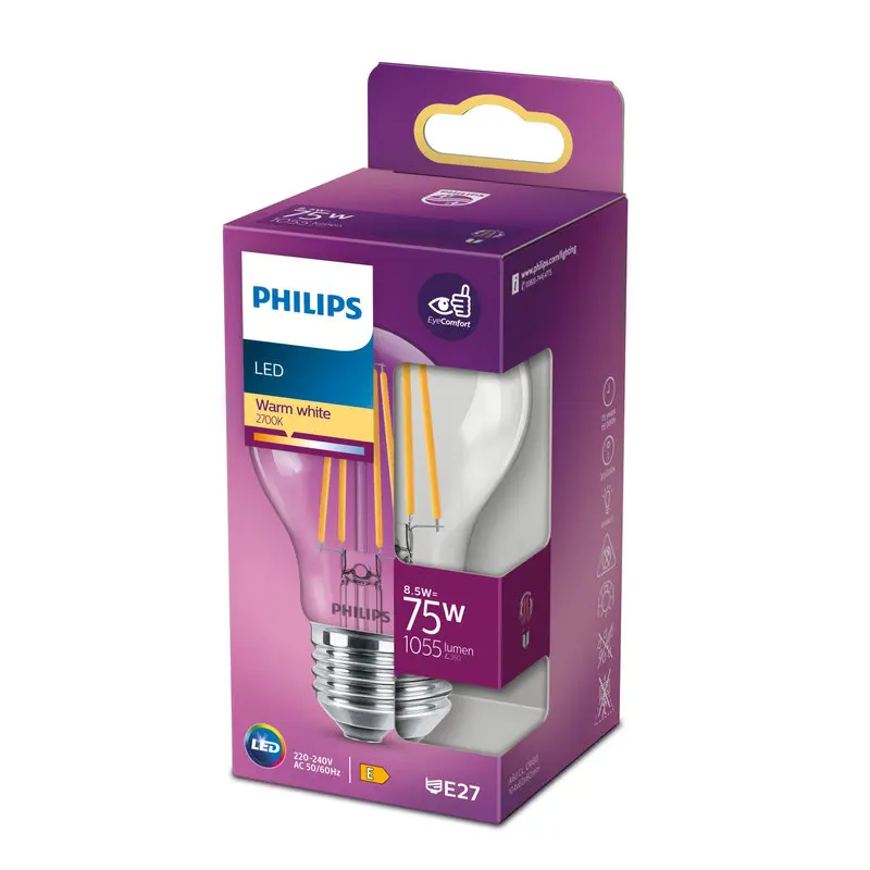 Philips LED 8,5W (75W) E27 2700K 1055lm