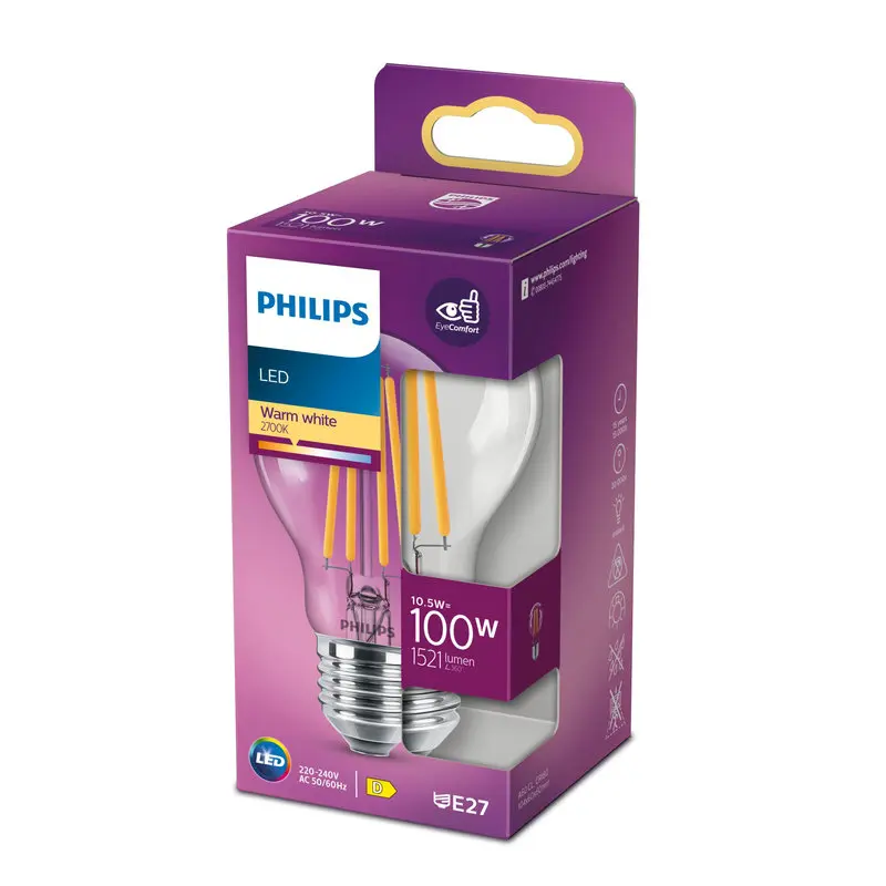 Philips LED 10,5W (100W) E27 2700K 1521lm
