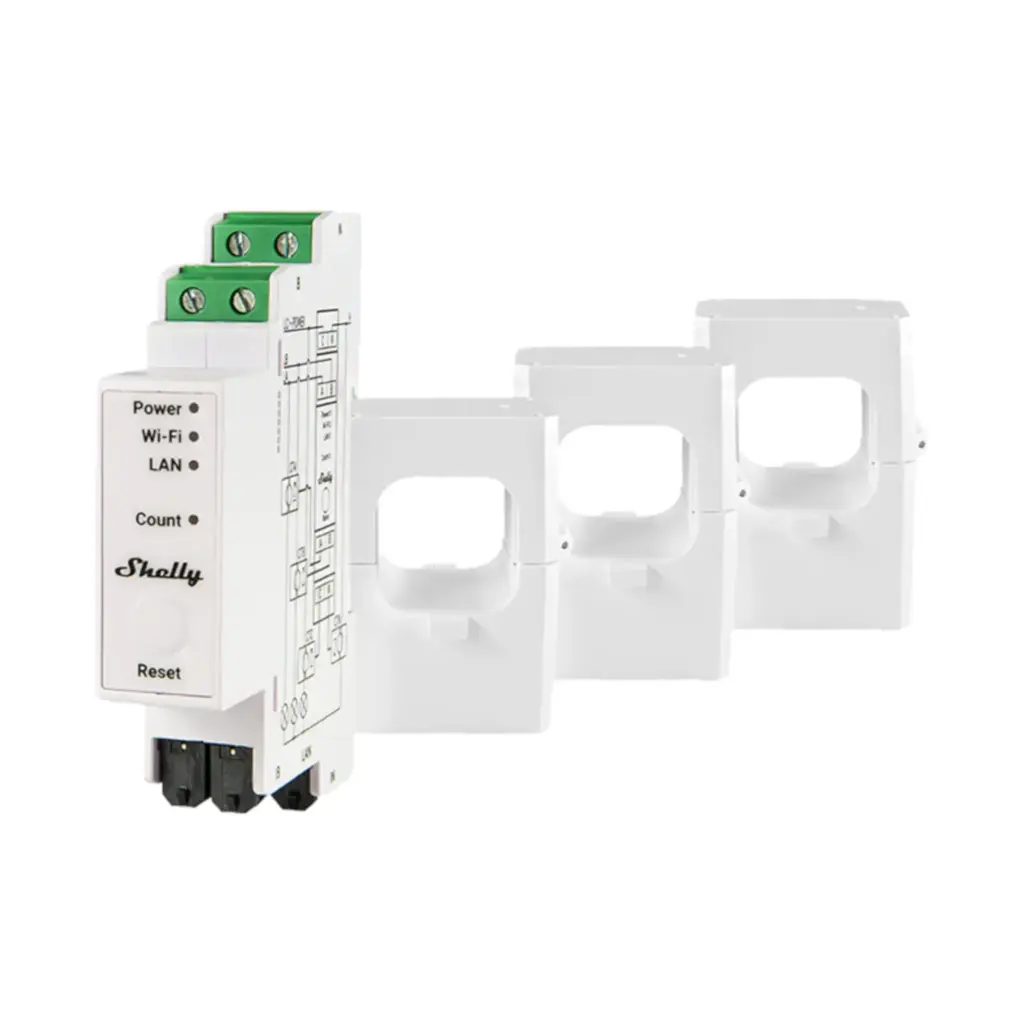 Shelly Pro 3EM 400A - WiFi 3-faset energimåler 400A