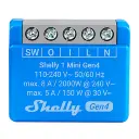 Shelly 1 Mini Gen4 - WiFI & Zigbee relæ med potentialfrit kontaktsæt (230VAC)