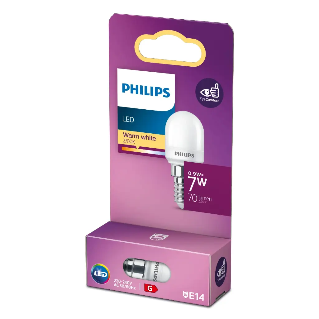 PHILIPS LED 0.9W (7W) E14 2700K 70lm