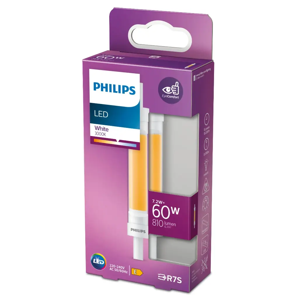 PHILIPS LED 7,2W (60W) R7S 3000K 810lm
