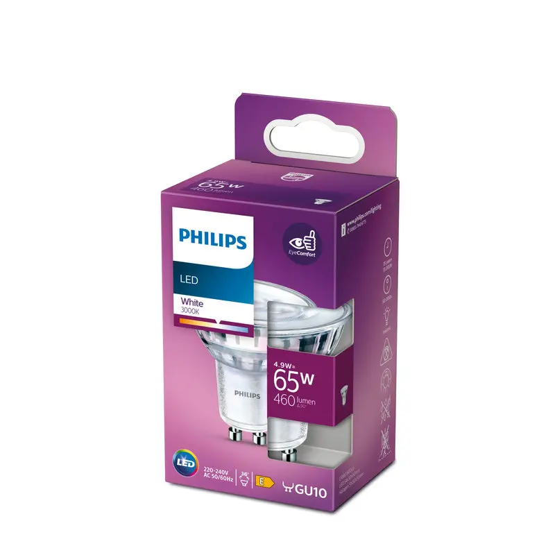 Philips LED 4,9W (65W) GU10 3000K 460lm