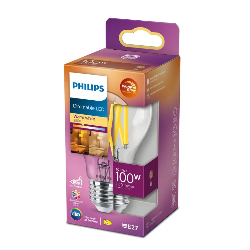 Philips LED DIM 10,5W (100W) E27 2200-2700K 1521lm