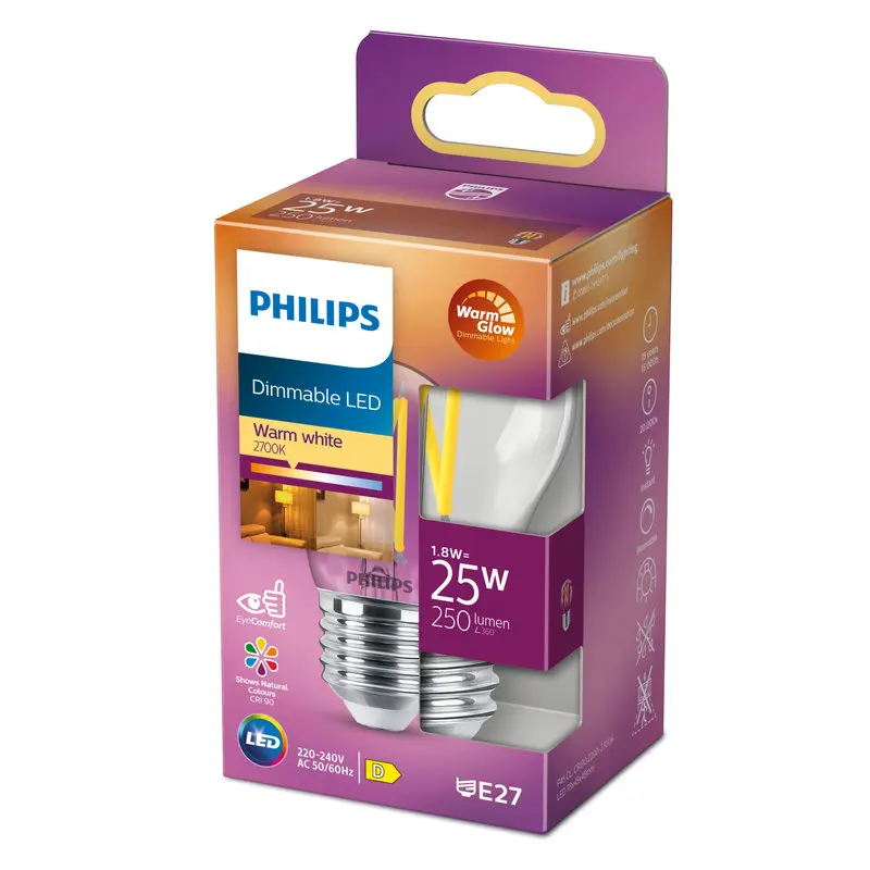 PHILIPS LED DIM 2,5W (25W) E27 2200-2700K 340lm Krone