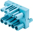 GST18i5 5-pol h-fordelerblok 1 ind-/2 udgange spænding/Strøm: 250/400V/20A kodefarve: blå