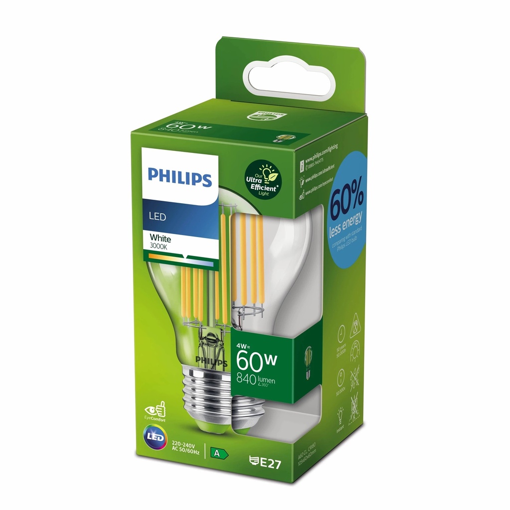 Philips LED 4W (60W) E27 3000K 840lm