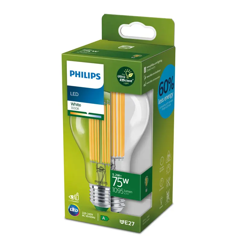 Philips LED 5,2W (75W) E27 3000K 1095lm