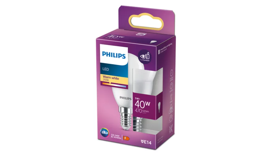 PHILIPS LED 5W (40W) E14 2700K 470lm Mat