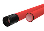 Kabelrør 125mm 6m 450N rød EVOCAB HARD HDPE korrugeret dobbeltvægget (Sælges kun i hele længder)
