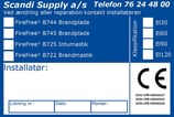 FireFree CE-Etiket "B744-B745-B725-B722" - 100 stk/rll