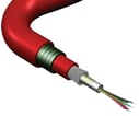 Fiberkabel Unitube 12XOS2 LSZH Fire Survival kabel rød
