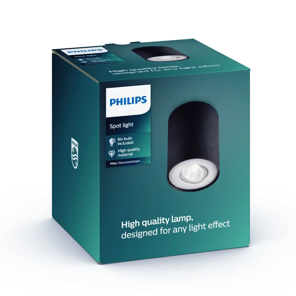 PILLAR single spot black 1x50W 230V
