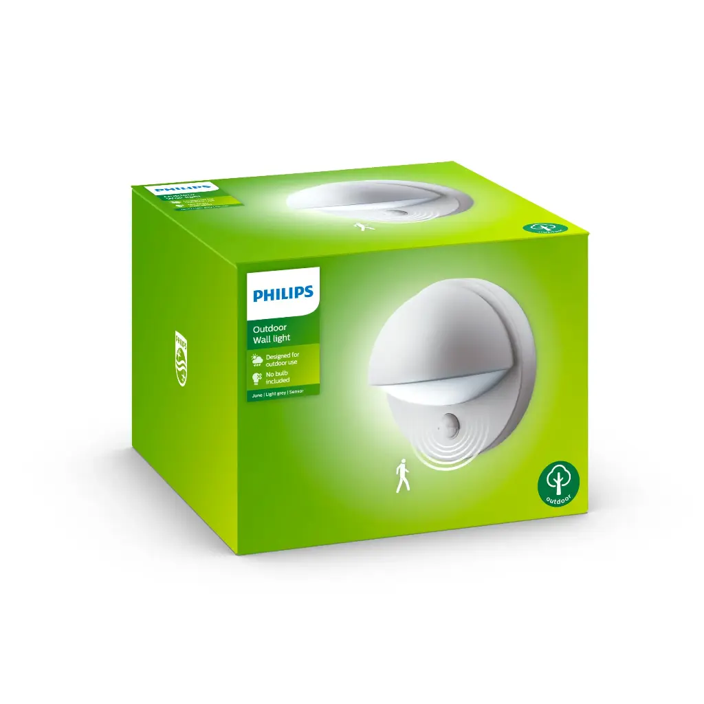 June wall lantern grey 1x42W 230V IR (sensor)
